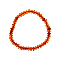 Bracelet élastique en petites pierres d'ambre cognac