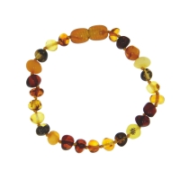 Bracelet en ambre multicolore à fermoir à vis