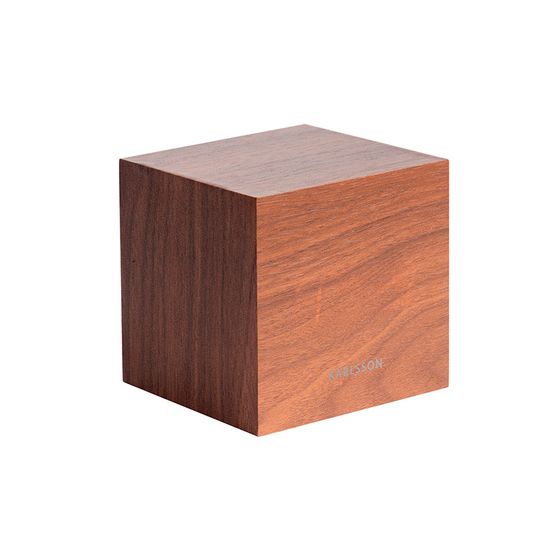 Réveil mini cube en placage bois